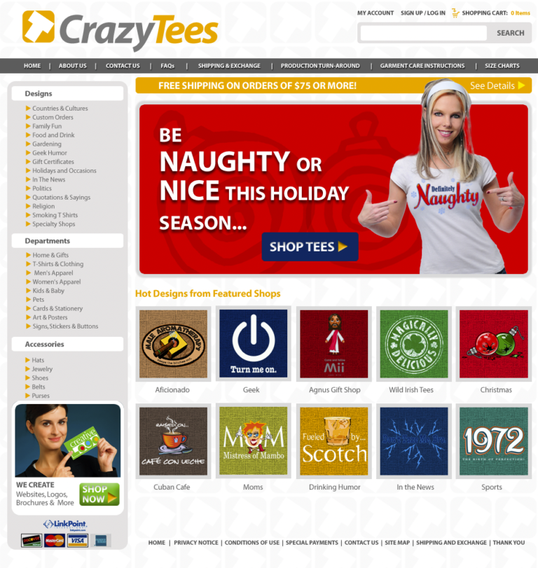 CrazyTees Website